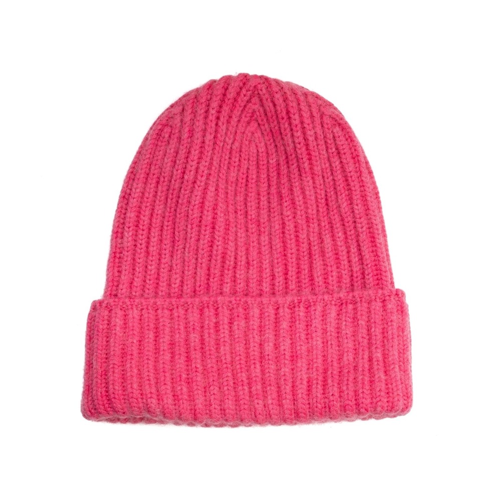 Missoni Women's Pink Ribbed Knit Beanie Hat‎ – Made in Italy